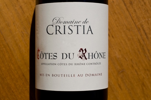 2010 Côtes du Rhône rouge, Domaine de Cristia