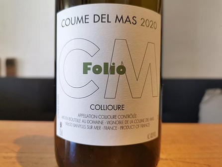 2020 FOLIO Collioure blanc, Coume del Mas