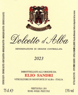 2023 Dolcetto d'Alba, Elio Sandri