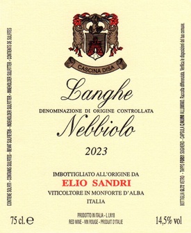2023 Langhe Nebbiolo, Elio Sandri