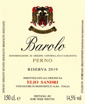 2019 Barolo Perno Riserva, Elio Sandri MAGNUM